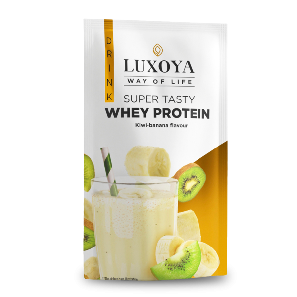 SUPER TASTY WHEY PROTEIN - PRÉMIUM TEJSAVÓ FEHÉRJE ITALPOR 30 g - Kivi-banán ízű