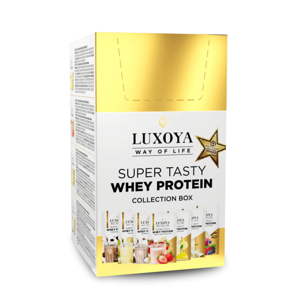 SUPER TASTY WHEY PROTEIN - PRÉMIUM TEJSAVÓ FEHÉRJE ITALPOR Collection Box / Gyűjtődoboz 7x30 g (7x1 íz)