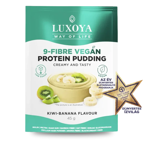 9-FIBRE VEGAN PROTEIN PUDDING - VEGÁN FEHÉRJÉT TARTALMAZÓ ROSTPUDING 9 FÉLE NÖVÉNYI ROSTTAL 45 g - Kivi-banán ízű