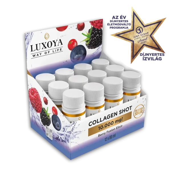 COLLAGEN SHOT 10.000 mg FOLYÉKONY KOLLAGÉN 12x60 ml gyűjtődoboz - Erdei gyümölcs ízű