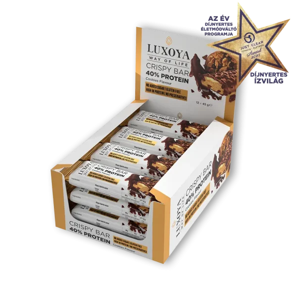 CRISPY BAR 40% PROTEIN ROPPANÓS FEHÉRJESZELETEK 12x45 g - Sütemény ízű