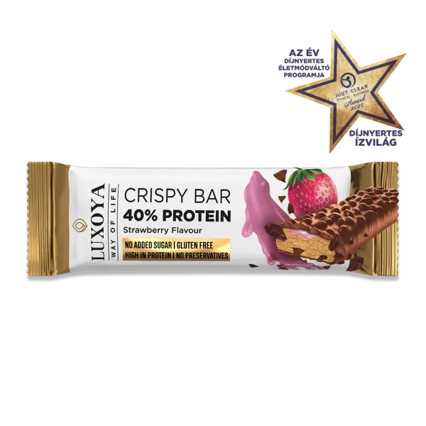 CRISPY BAR 40% PROTEIN ROPPANÓS FEHÉRJESZELET 45 g - Eper ízű
