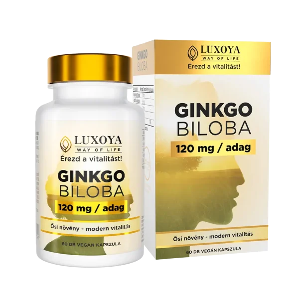 Ginkgo biloba kivonatot és cinket tartalmazó étrend-kiegészítő kapszula - 60db