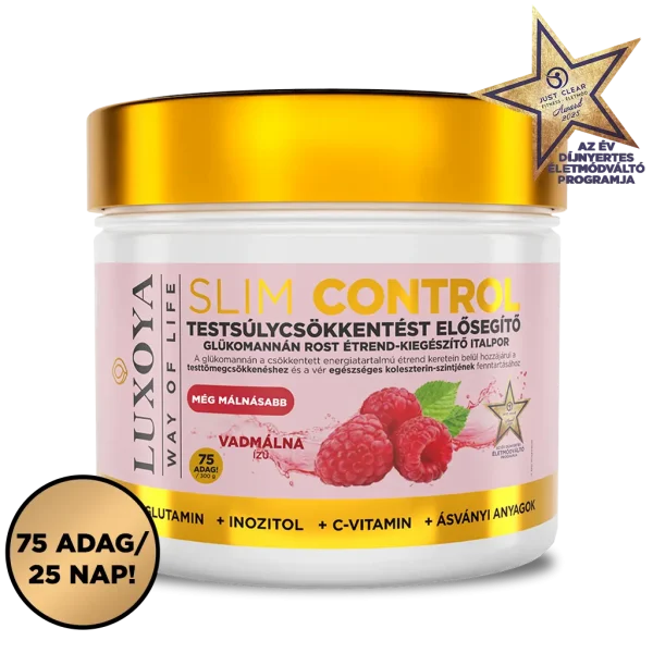 Slim Control - Testsúlycsökkentést elősegítő glükomannán rost italpor – Vadmálna ízű - 300g