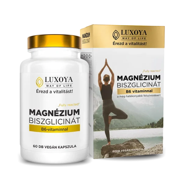 FULLY REACTED - MAGNÉZIUM BISZGLICINÁT -Magnéziumot, B6-vitamint, fekete bors kivonatot tartalmazó étrend-kiegészítő készítmény - 60db